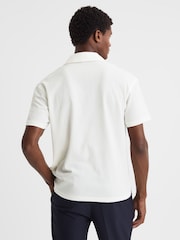 Reiss Ecru Hunt Textured Crepe Cuban Collar Shirt - Image 4 of 4