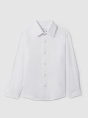 Reiss White Remote 3-9 yrs Slim Fit Cotton Shirt - Image 2 of 6