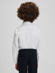 Reiss White Remote 3-9 yrs Slim Fit Cotton Shirt - Image 5 of 6
