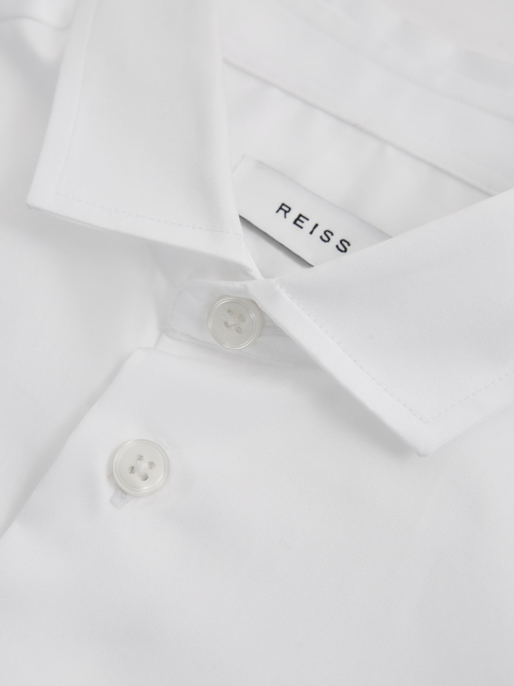 Reiss White Remote 3-9 yrs Slim Fit Cotton Shirt - Image 6 of 6
