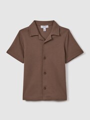 Reiss Tobacco Caspa 3-9 yrs Cotton Cuban Collar Shirt - Image 2 of 6