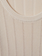 Reiss Cream Sierra Knitted Scoop Neck Top - Image 7 of 7