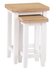 K Interiors White Windsor Solid Wood Nest of 2 Tables - Image 3 of 5