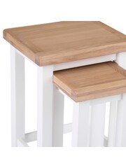 K Interiors White Windsor Solid Wood Nest of 2 Tables - Image 4 of 5