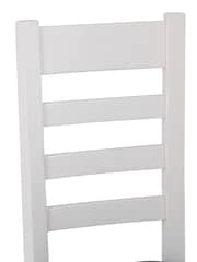K Interiors White Windsor Solid Wood Ladder Back Fabric Dining Chairs - Image 2 of 2
