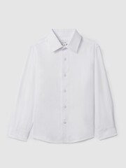 Reiss White Remote 9-13 yrs Slim Fit Cotton Shirt - Image 2 of 6