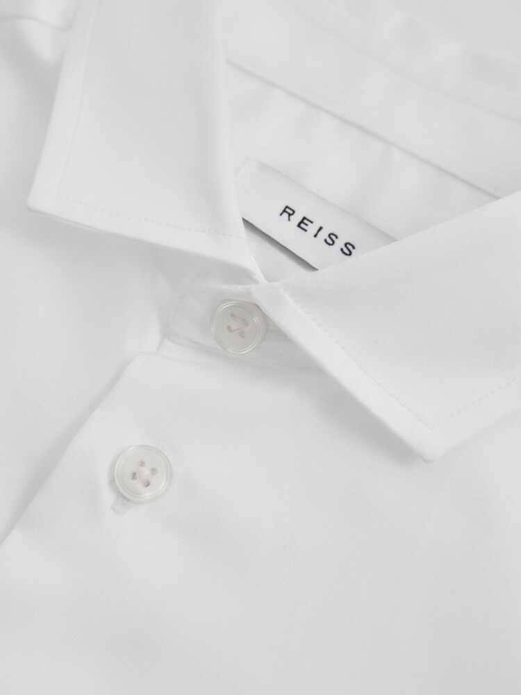 Reiss White Remote 9-13 yrs Slim Fit Cotton Shirt - Image 6 of 6