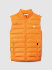 Reiss x McLaren F1 Team Papaya Hybrid Quilt and Knit Gilet - Image 2 of 7