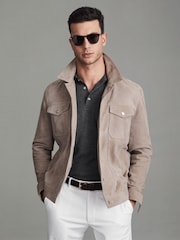 Reiss Derby Grey Marl Manor Slim Fit Merino Wool Polo Shirt - Image 6 of 6