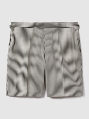 Reiss Black/White Stream Striped Adjuster Shorts - Image 2 of 6