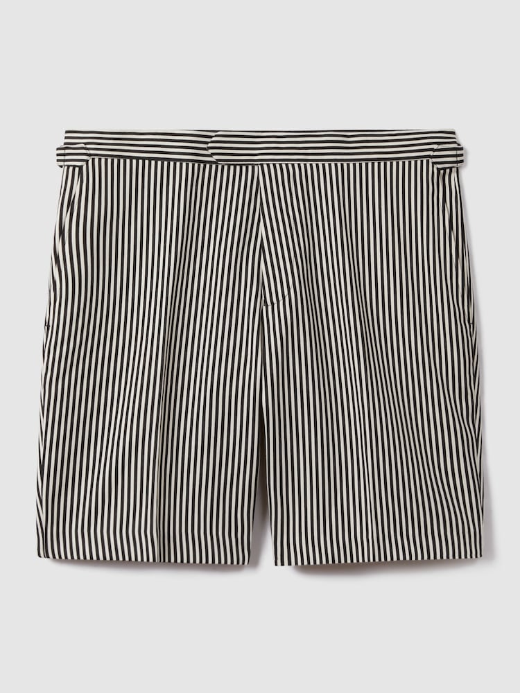 Reiss Black/White Stream Striped Adjuster Shorts - Image 2 of 6