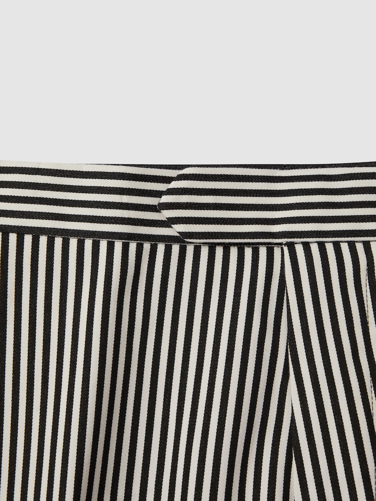 Reiss Black/White Stream Striped Adjuster Shorts - Image 6 of 6