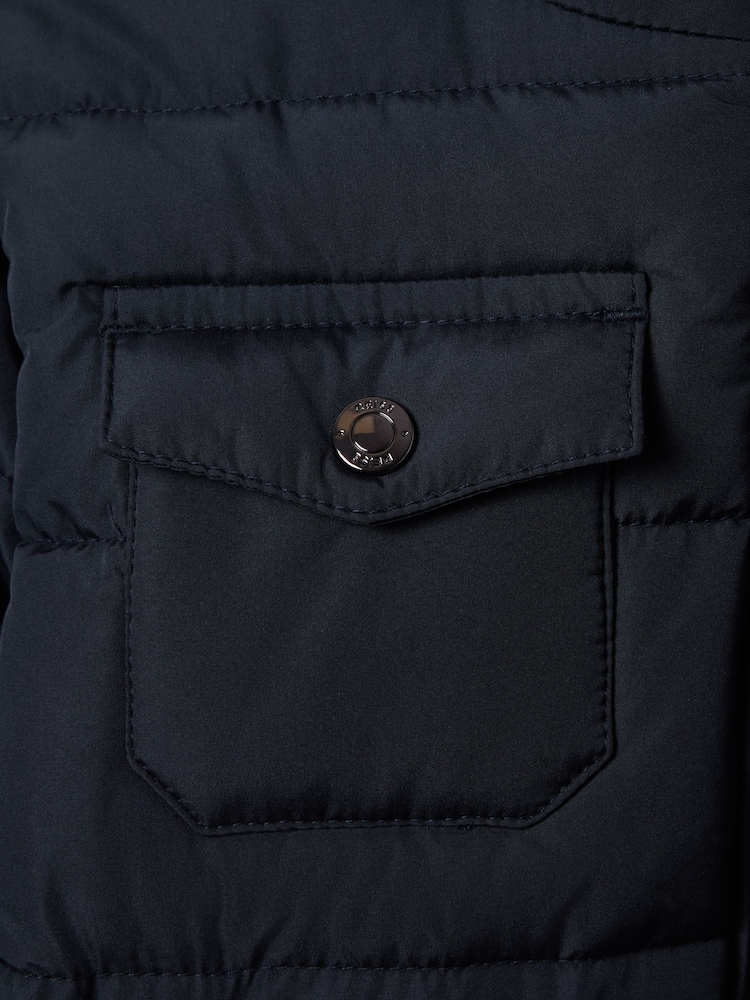 Reiss Navy Mist Senior Padded Faux Fur Coat - Image 6 of 6