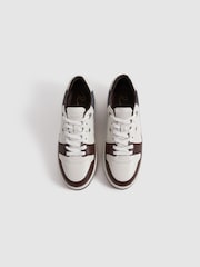 Reiss Brown Astor Leather Lace-Up Trainers - Image 3 of 5