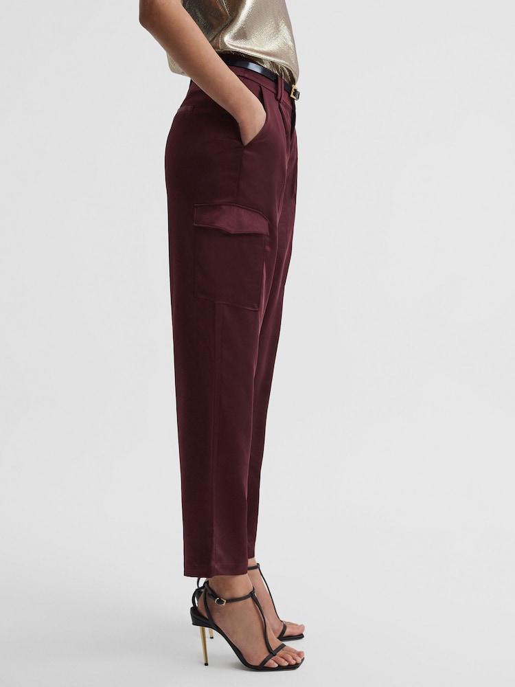 Paige Satin Cargo Trousers - Image 3 of 6