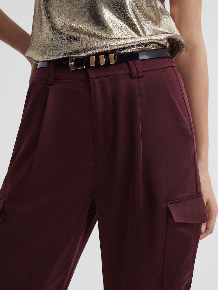 Paige Satin Cargo Trousers - Image 4 of 6
