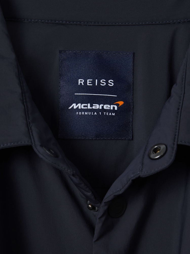 Reiss x McLaren F1 Team Navy McLaren F1 Technical Press-Stud Jacket - Image 6 of 6 Reiss x McLaren F1 Team Navy McLaren F1 Technical Press-Stud Jacket - Image 6 of 6