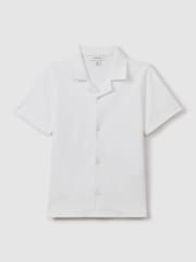 Reiss White Caspa 9-13 yrs Cotton Cuban Collar Shirt - Image 2 of 6