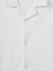 Reiss White Caspa 9-13 yrs Cotton Cuban Collar Shirt - Image 6 of 6