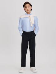 Reiss Soft Blue Remote 3-9 yrs Slim Fit Cotton Shirt - Image 1 of 4
