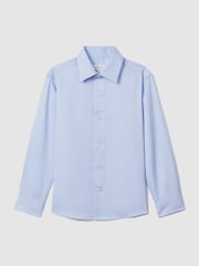 Reiss Soft Blue Remote 3-9 yrs Slim Fit Cotton Shirt - Image 2 of 4