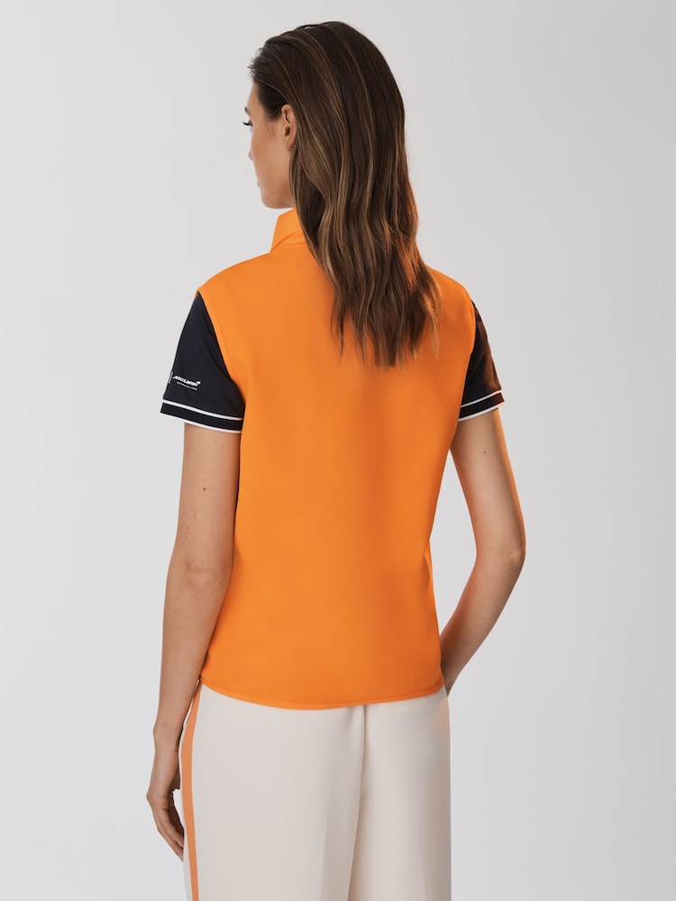 Reiss x McLaren F1 Team Papaya McLaren F1 Hybrid Quilt and Knit Gilet - Image 5 of 9