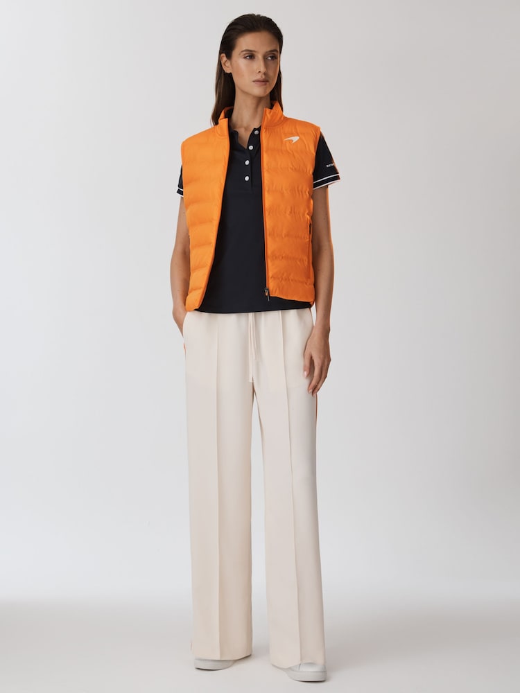 Reiss x McLaren F1 Team Papaya McLaren F1 Hybrid Quilt and Knit Gilet - Image 6 of 9
