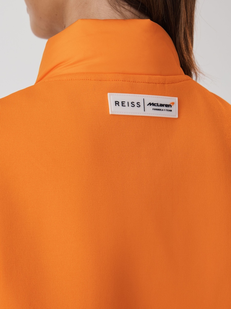 Reiss x McLaren F1 Team Papaya McLaren F1 Hybrid Quilt and Knit Gilet - Image 7 of 9
