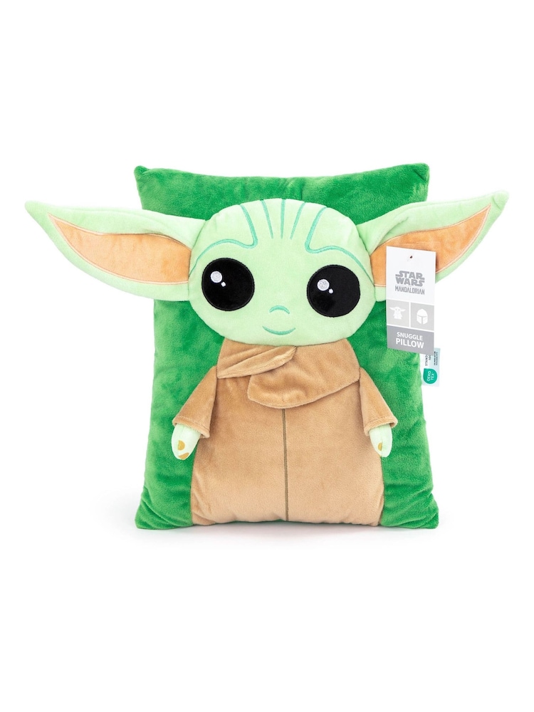 Jay Franco Baby Natural Star Wars The Mandalorian Grogu Yoda Plush Snuggle Pillow - Super Soft 3D Bed Cushion - Image 1 of 5