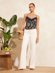 V&A | Love & Roses Navy Blue Lace Trim Camisole - Image 4 of 4