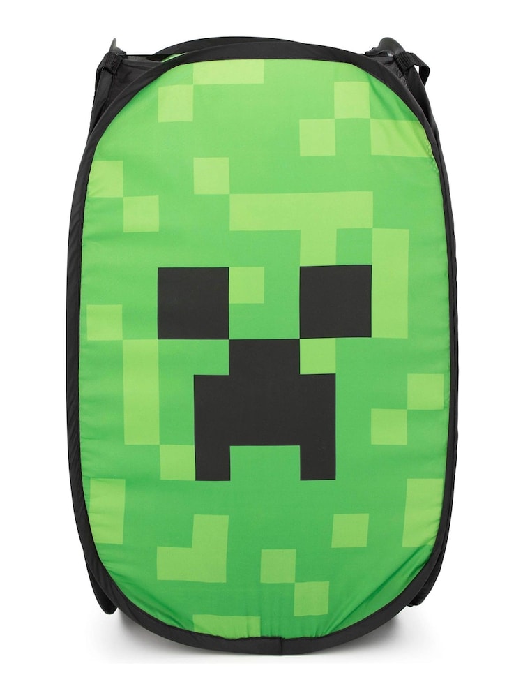 Jay Franco Green Minecraft Creeper 80L Pop-Up Laundry Hamper for Clothes or Toys - Image 2 of 4
