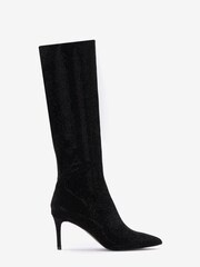 Mint Velvet Black Knee High Sparkle Boots - Image 1 of 3