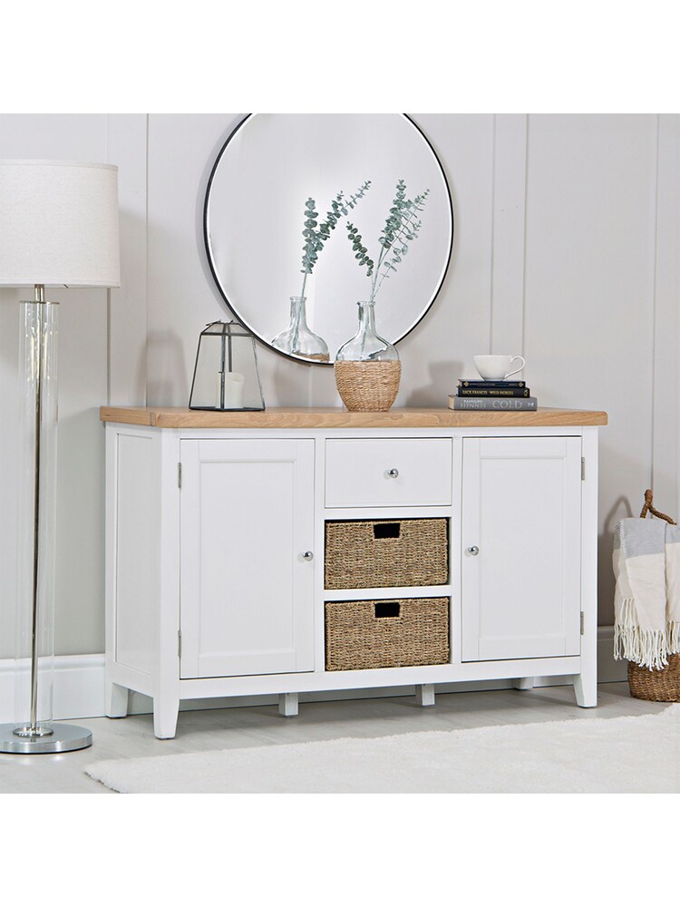 K Interiors White Windsor Solid Wood Large Sideboard - Image 1 of 6