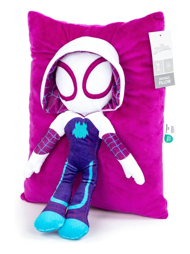 Jay Franco Pink Marvel Spidey and His Amazing Friends Ghost Spider Gwen Plush Snuggle Pillow - Super Soft 3D Bed Cushion - Image 1 of 4