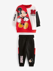 Red/Black Mickey Mouse Crew Neck Sweatshirt and Joggers Set (3mths-8yrs) - Image 6 of 9