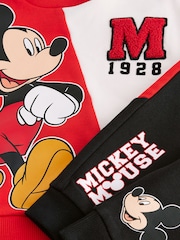 Red/Black Mickey Mouse Crew Neck Sweatshirt and Joggers Set (3mths-8yrs) - Image 8 of 9