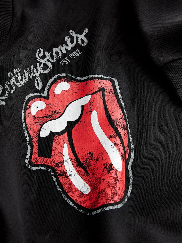 Black Rolling Stones Crew Neck Sweatshirt (3mths-8yrs) - Image 6 of 6