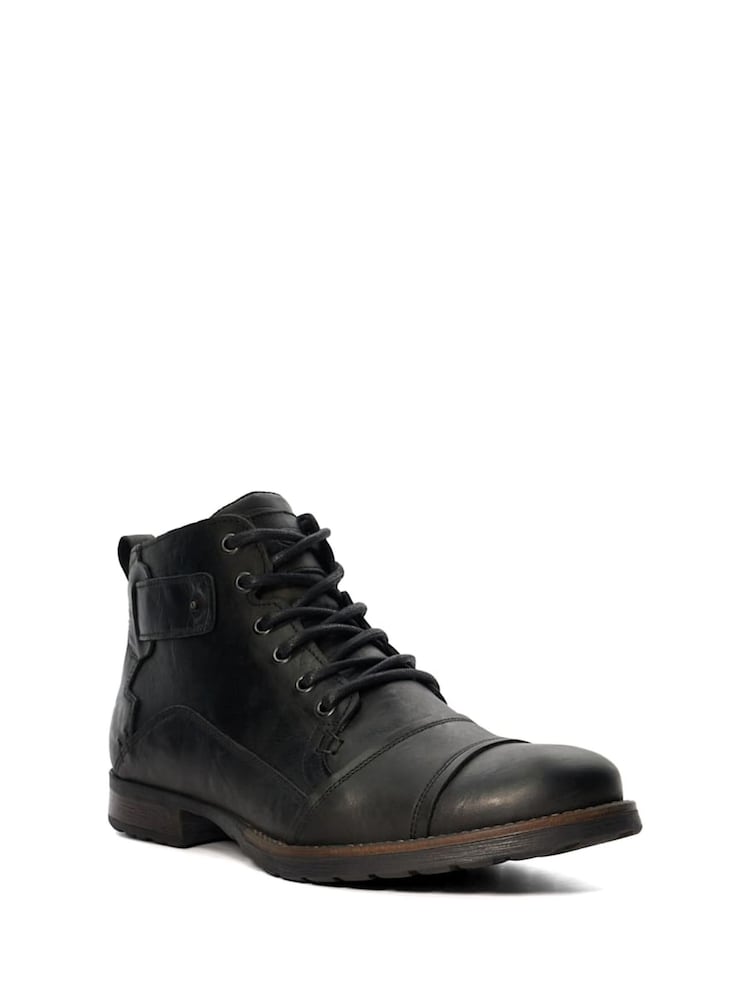 Dune London Black Heavy Duty Leather Simon Ankle Boots - Image 4 of 8
