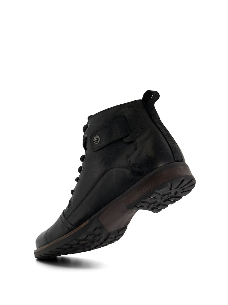 Dune London Black Heavy Duty Leather Simon Ankle Boots - Image 5 of 8