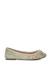 Dune London Natural Regular Fit Hallo Charm Trim Ballet Shoes - Image 2 of 5