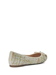 Dune London Natural Regular Fit Hallo Charm Trim Ballet Shoes - Image 4 of 5
