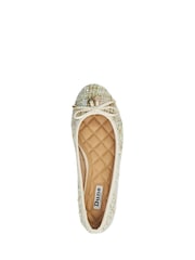 Dune London Natural Regular Fit Hallo Charm Trim Ballet Shoes - Image 5 of 5