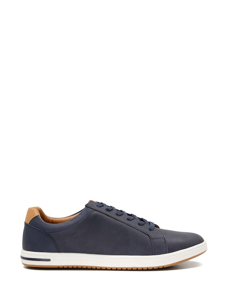 Dune London Blue Wide Fit Tezzy Perf Trainers - Image 2 of 6