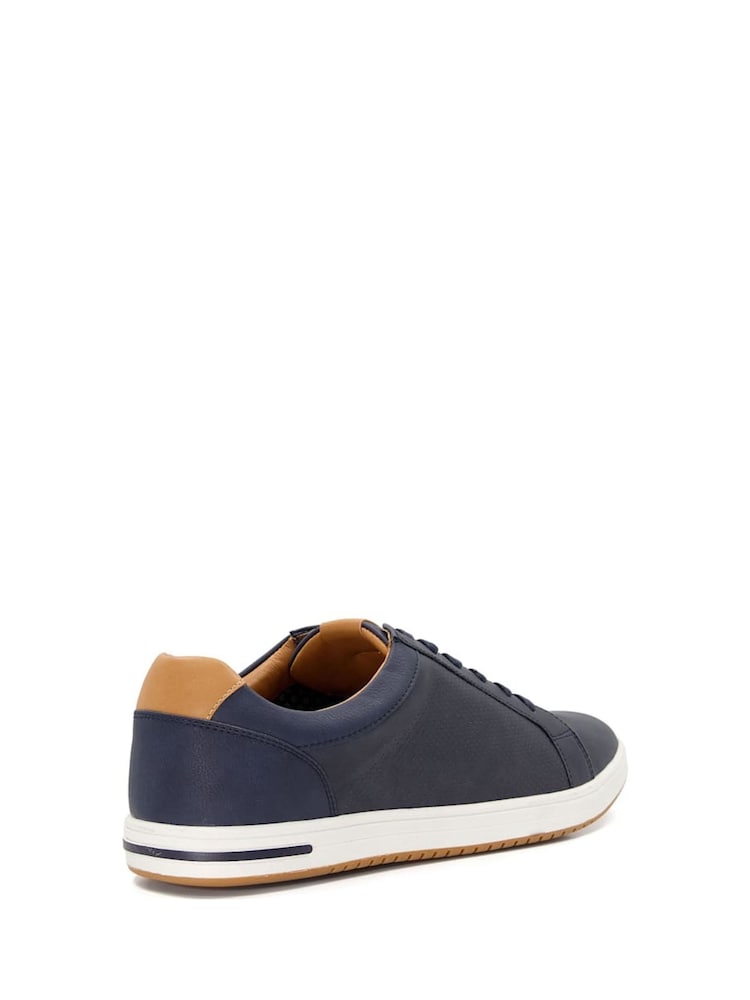 Dune London Blue Wide Fit Tezzy Perf Trainers - Image 4 of 6
