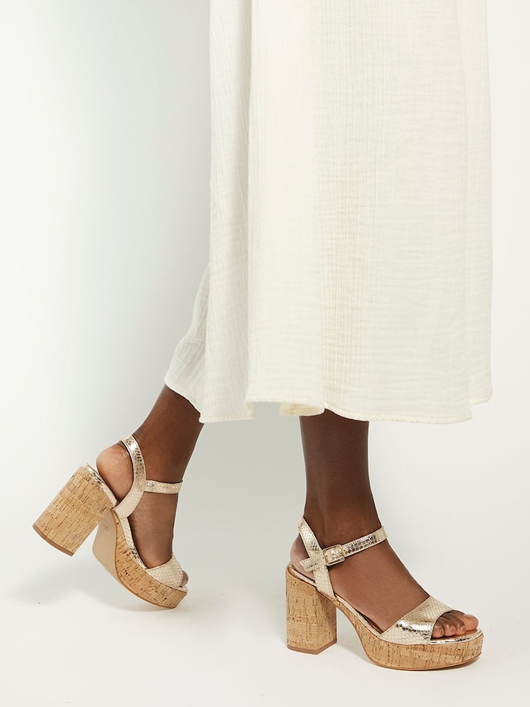 Dune London Animal Jodi Platform Block Heel Sandals - Image 1 of 6 Dune London Animal Jodi Platform Block Heel Sandals - Image 1 of 6