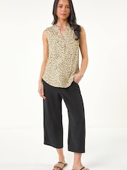 Roman Natural Petite Spot Print Vest Top - Image 3 of 5