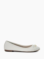 Dune London White Regular Fit Hallo Charm Trim Ballet Shoes - Image 2 of 5