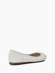 Dune London White Regular Fit Hallo Charm Trim Ballet Shoes - Image 4 of 5