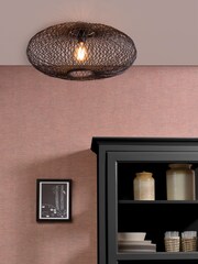 Good & Mojo Black Cango Bamboo Ellipse Ceiling Light - Image 1 of 3