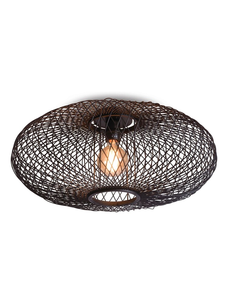 Good & Mojo Black Cango Bamboo Ellipse Ceiling Light - Image 2 of 3
